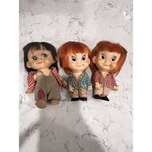 Big Eyed Forsum Doll Lot Of 3 Vintage 1960’s‎ Japan